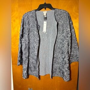 Chicos Travelers Elegant Gray Women's Jacket, Size 2 - Large/12